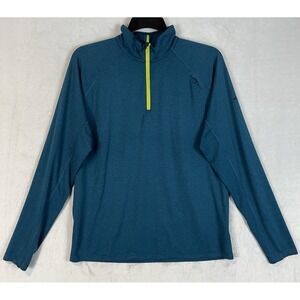 Brooks Shirt Men L Green Dash 1/2 Zip Sweat Wicking Pocket Breathable Outdoor
